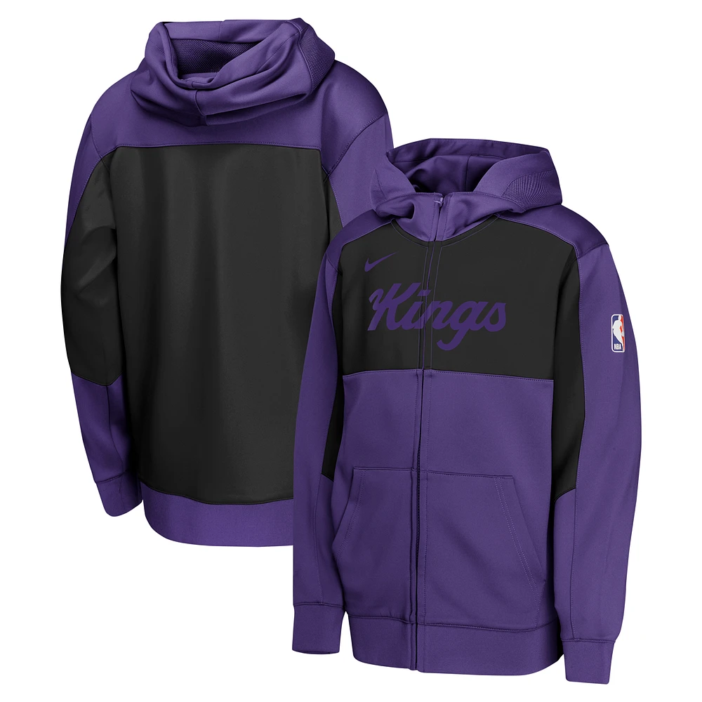 Youth Nike Purple/Black Sacramento Kings Authentic On-Court Showtime Performance Full-Zip Hoodie