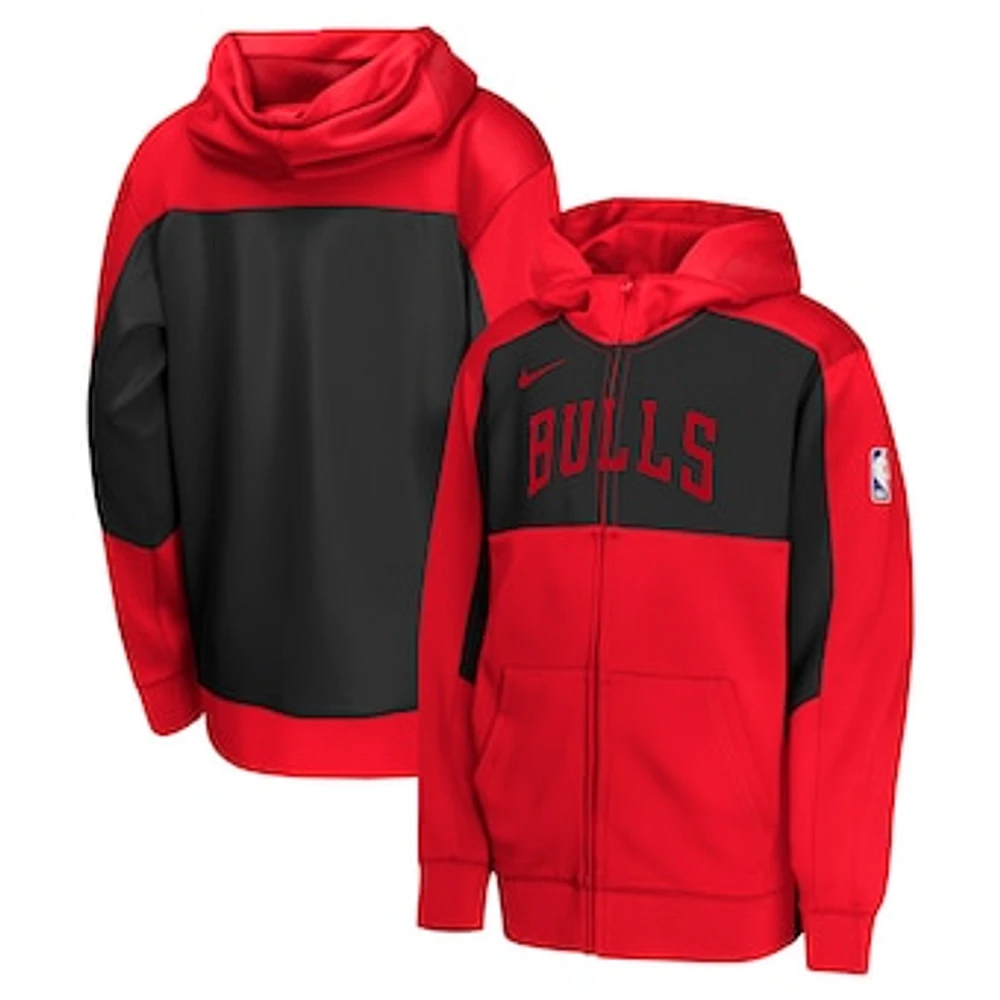 Youth Nike Red/Black Chicago Bulls Authentic On-Court Showtime Performance Full-Zip Hoodie