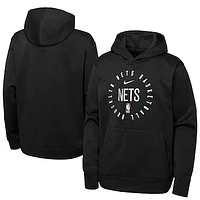 Youth Nike Black Brooklyn Nets Performance Practice Spotlight Pullover Hoodie