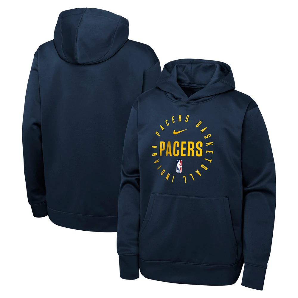 Youth Nike Navy Indiana Pacers Performance Practice Spotlight Pullover Hoodie