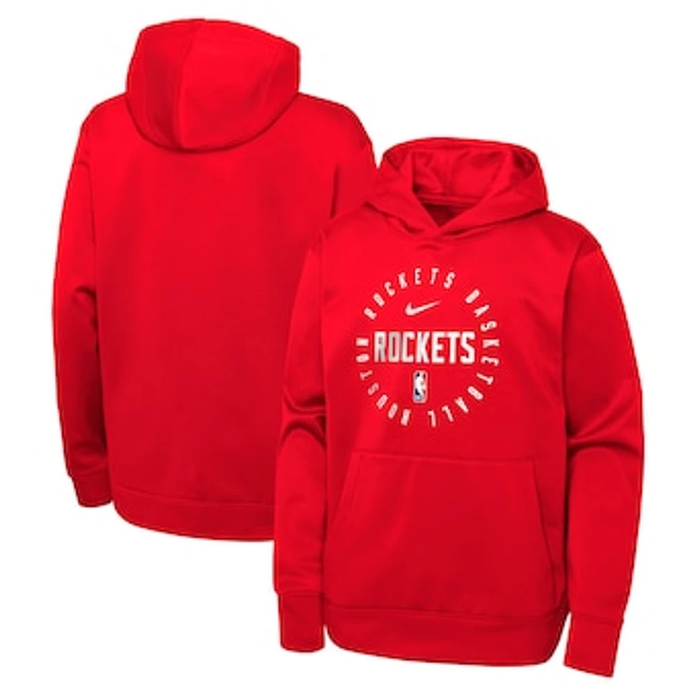 Youth Nike Red Houston Rockets Performance Practice Spotlight Pullover Hoodie