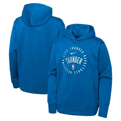 Youth Nike Blue Oklahoma City Thunder Performance Practice Spotlight Pullover Hoodie