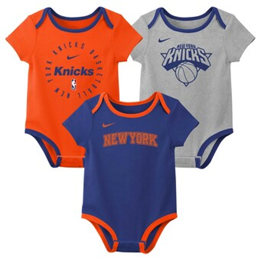 Infant Nike New York Knicks Three-Pack Bodysuit Set