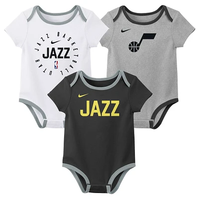 Infant Nike Utah Jazz Three-Pack Bodysuit Set