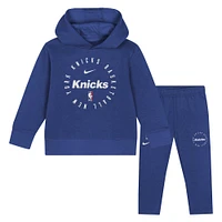 Toddler Nike Blue New York Knicks Practice Club Pullover Hoodie and Sweatpants Set