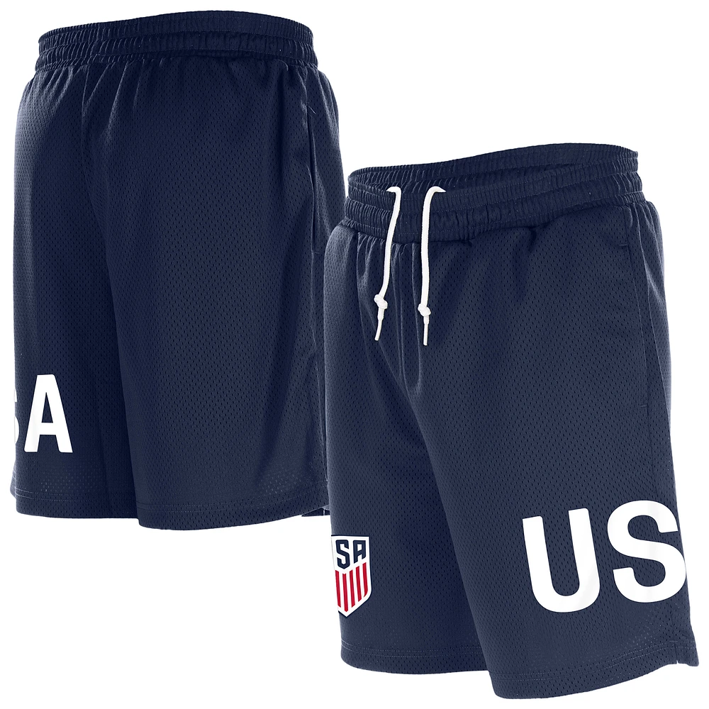 Men's 5th & Ocean by New Era Navy USMNT Mesh Shorts