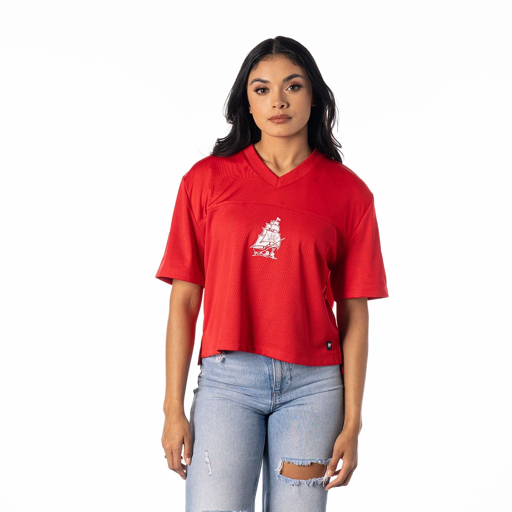 Women's The Wild Collective  Red Tampa Bay Buccaneers Mesh T-Shirt