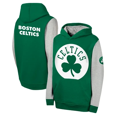 Youth  Green Boston Celtics Fair Catch Fleece Pullover Hoodie