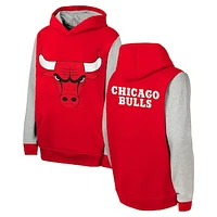 Youth  Red Chicago Bulls Fair Catch Fleece Pullover Hoodie