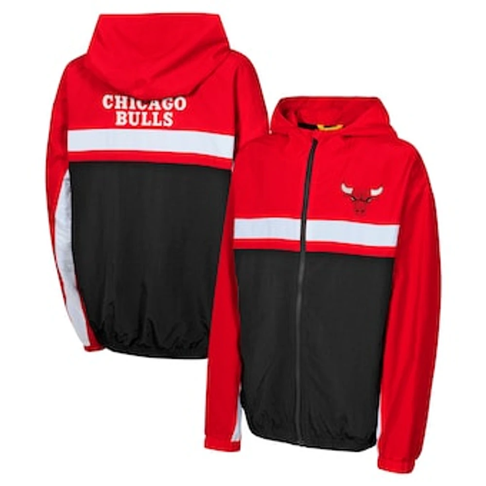 Youth Red Chicago Bulls Headliner Windbreaker Full-Zip Hoodie Jacket