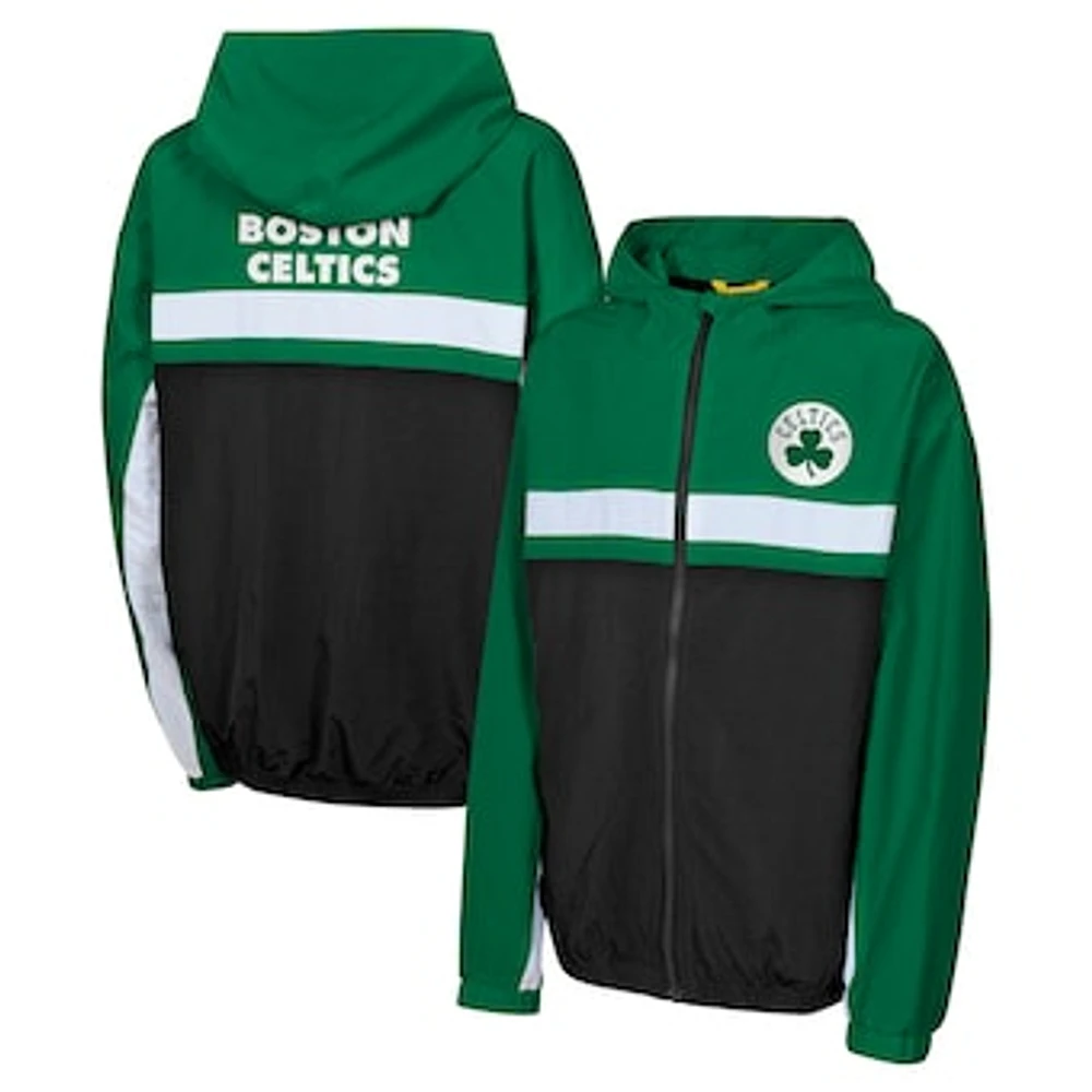 Youth Kelly Green Boston Celtics Headliner Windbreaker Full-Zip Hoodie Jacket