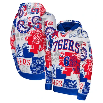 Youth  Royal Philadelphia 76ers Wild Style Pullover Hoodie