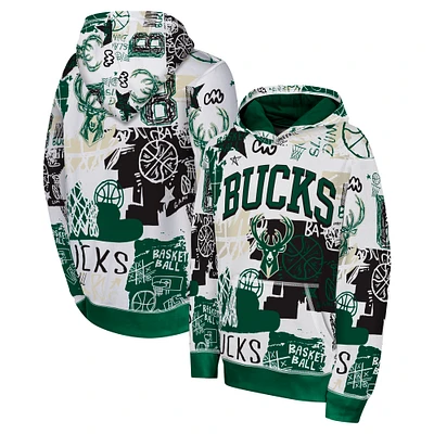 Youth  Hunter Green Milwaukee Bucks Wild Style Pullover Hoodie