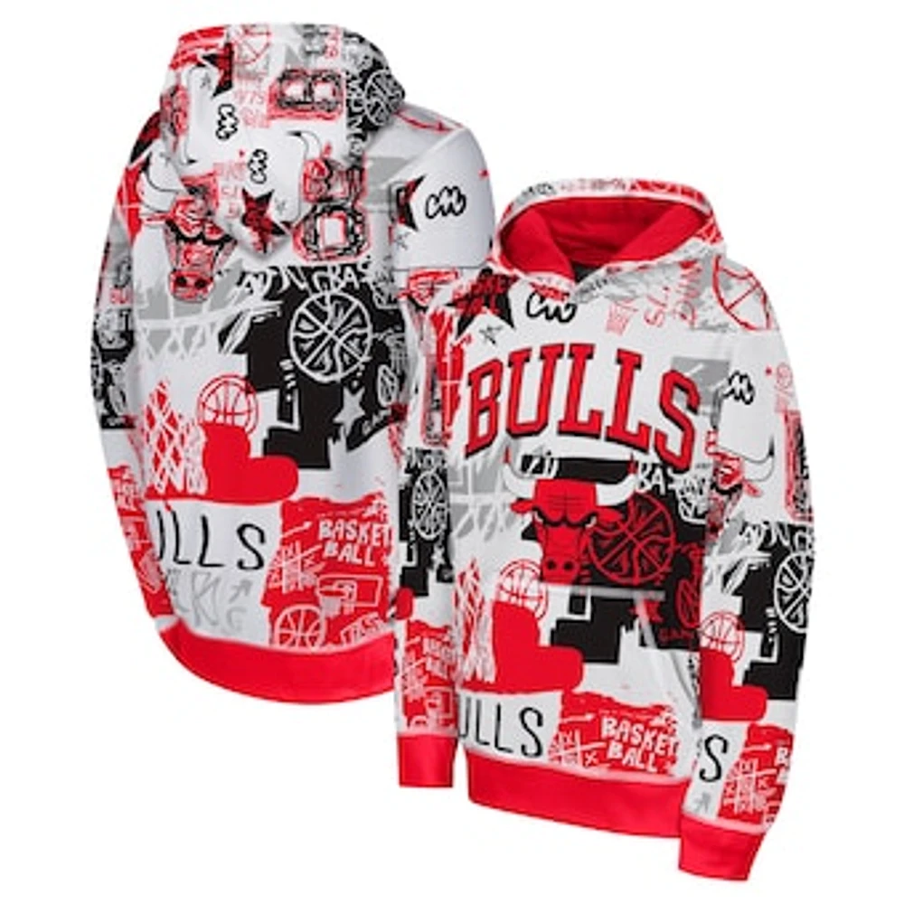 Youth  Red Chicago Bulls Wild Style Pullover Hoodie