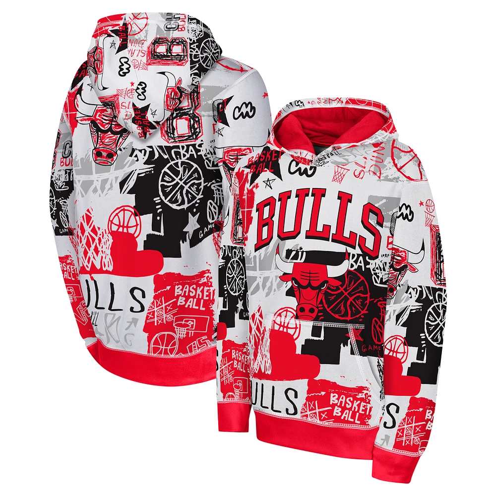 Youth  Red Chicago Bulls Wild Style Pullover Hoodie