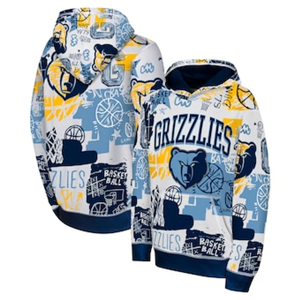 Youth  Navy Memphis Grizzlies Wild Style Pullover Hoodie