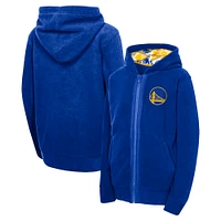 Youth Royal Golden State Warriors Key Line Sherpa Full-Zip Hoodie