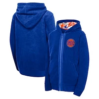 Youth Blue New York Knicks Key Line Sherpa Full-Zip Hoodie