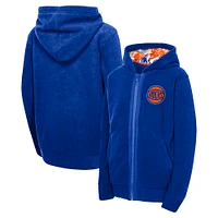 Youth Blue New York Knicks Key Line Sherpa Full-Zip Hoodie