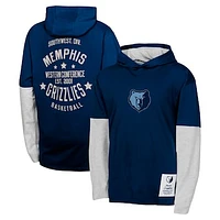 Youth Navy Memphis Grizzlies Small Ball Long Sleeve Hoodie T-Shirt