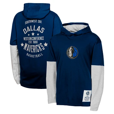 Youth Navy Dallas Mavericks Small Ball Long Sleeve Hoodie T-Shirt