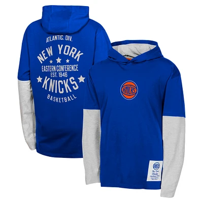 Youth Blue New York Knicks Small Ball Long Sleeve Hoodie T-Shirt