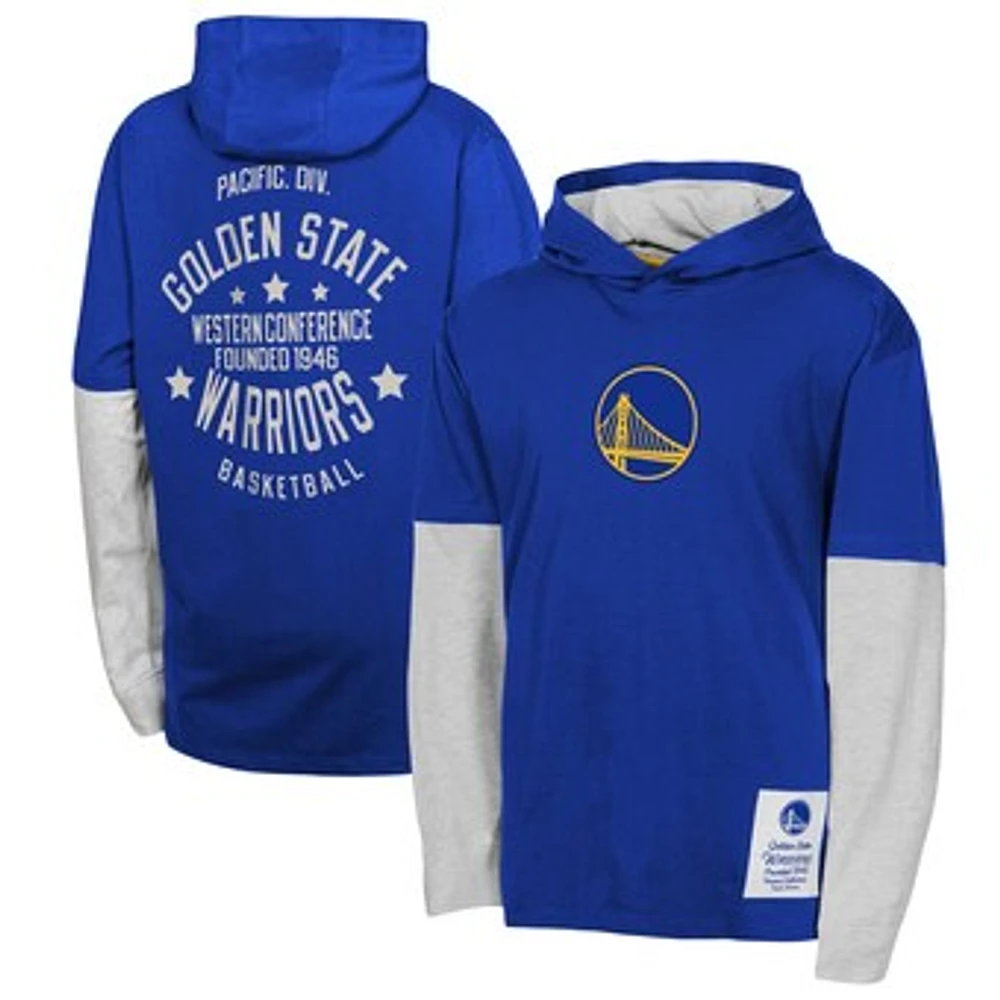 Youth Royal Golden State Warriors Small Ball Long Sleeve Hoodie T-Shirt