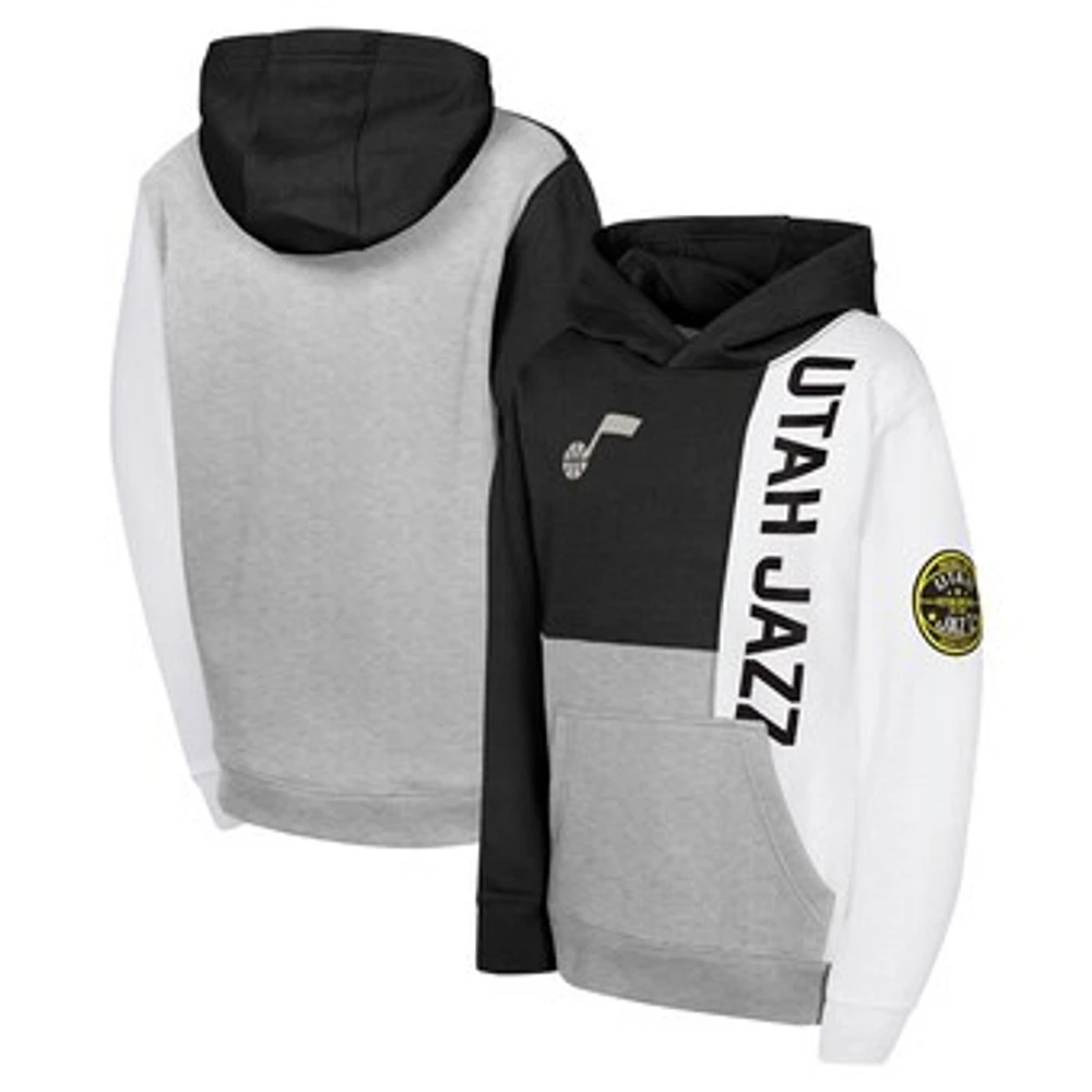 Youth  Black Utah Jazz Splash Pullover Hoodie