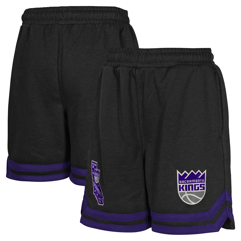 Youth Black Sacramento Kings Teardrop Fleece Shorts