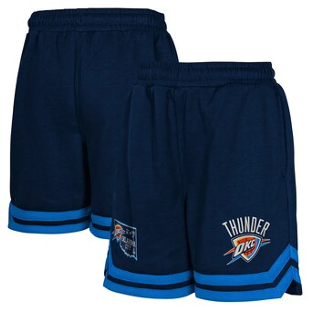 Youth Navy Oklahoma City Thunder Teardrop Fleece Shorts