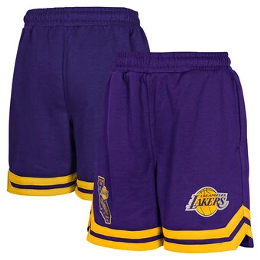 Youth Purple Los Angeles Lakers Teardrop Fleece Shorts