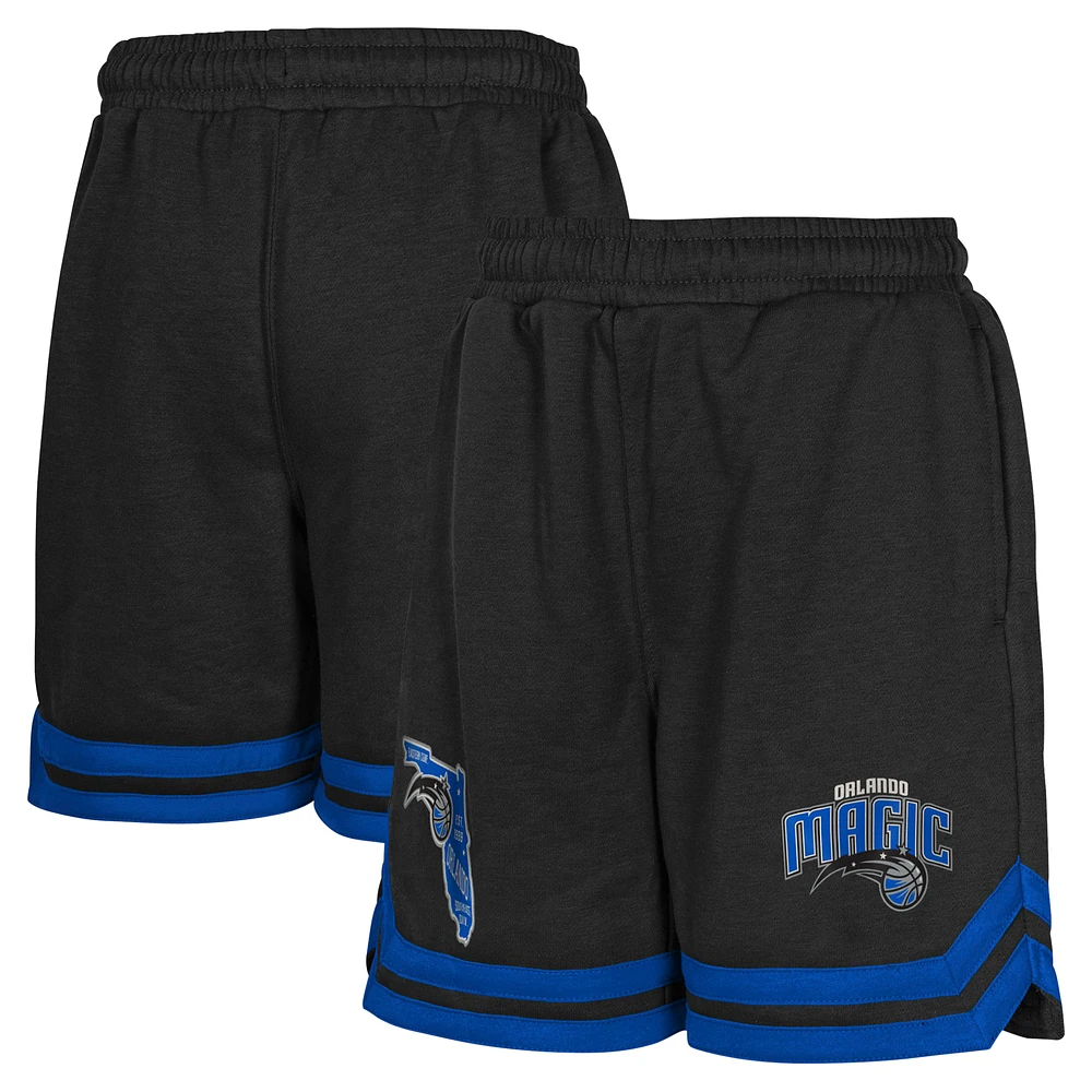 Youth Black Orlando Magic Teardrop Fleece Shorts