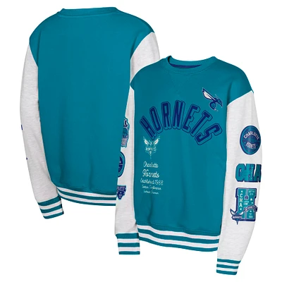 Youth Teal Charlotte Hornets Star Treatment Pullover Sweatshirt