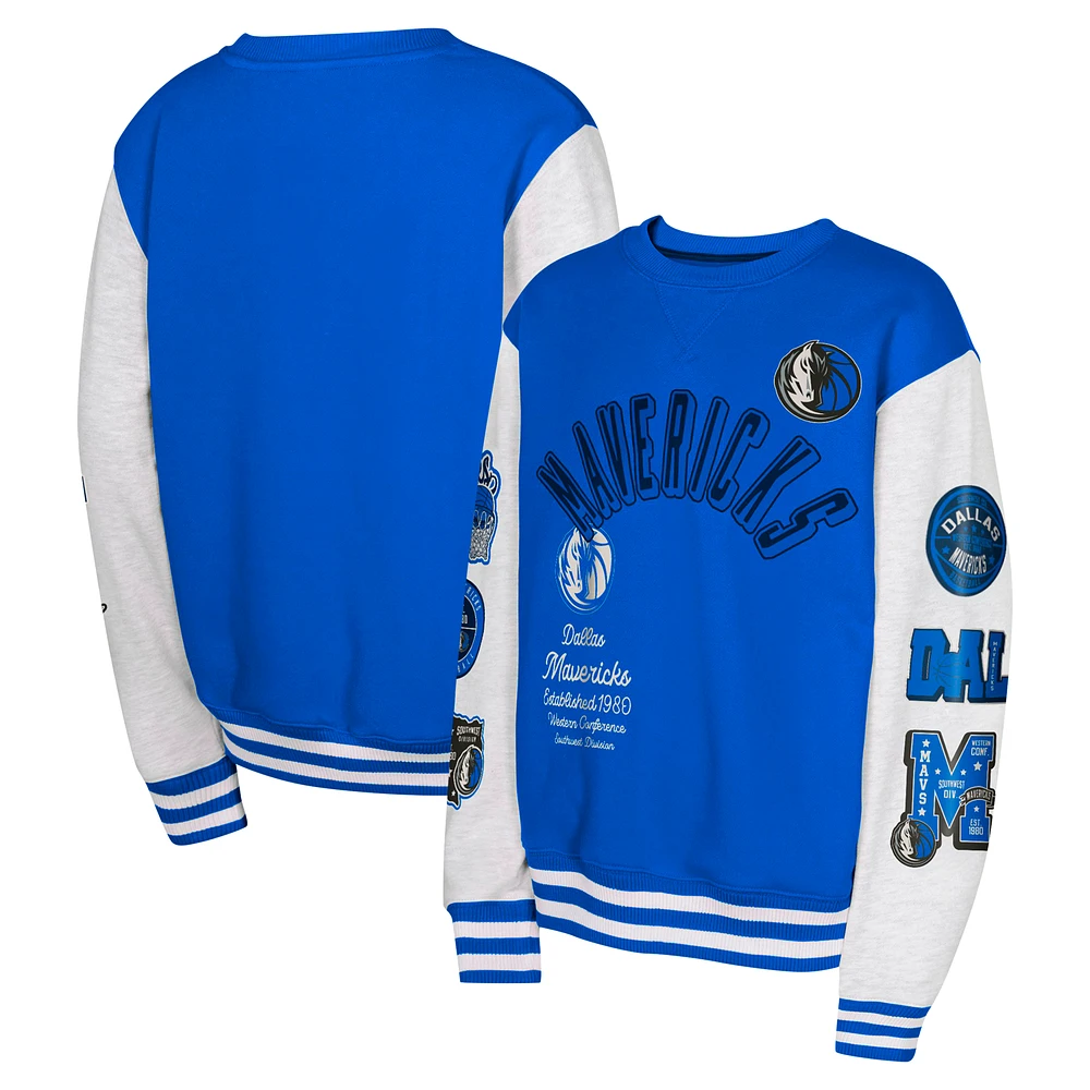 Youth Blue Dallas Mavericks Star Treatment Pullover Sweatshirt