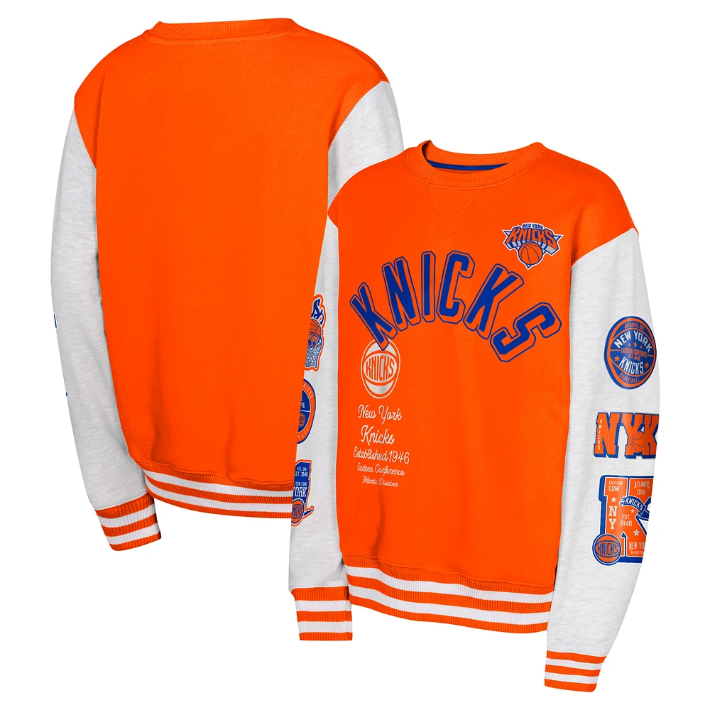 Youth Orange New York Knicks Star Treatment Pullover Sweatshirt