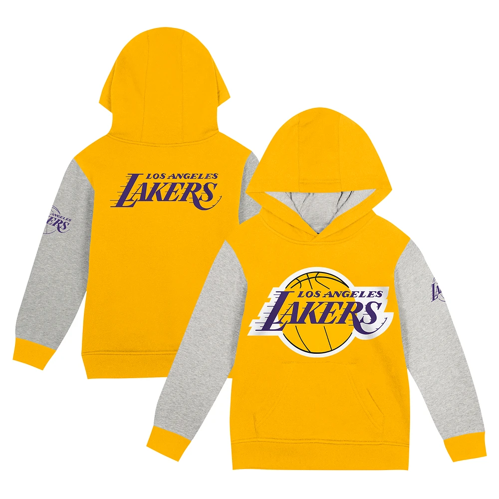 Toddler  Gold Los Angeles Lakers Fair Catch Fleece Pullover Hoodie