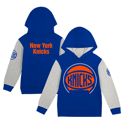 Toddler  Blue New York Knicks Fair Catch Fleece Pullover Hoodie