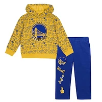 Toddler  Gold Golden State Warriors Give and Go Pullover Hoodie Sweatpants Set