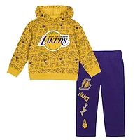 Toddler  Gold Los Angeles Lakers Give and Go Pullover Hoodie Sweatpants Set