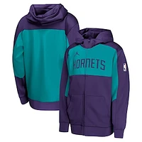 Youth Jordan Brand Purple/Teal Charlotte Hornets Authentic On-Court Showtime Performance Full-Zip Hoodie