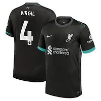 Men's Nike Virgil van Dijk Forest Green Liverpool 2024/25 Away Replica Jersey