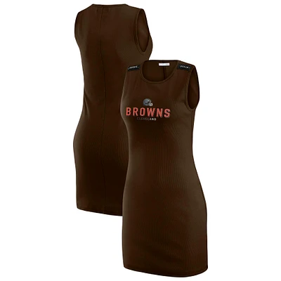 Women's WEAR by Erin Andrews x Gracie Hunt Brown Cleveland Browns Ribbed Tank Dress