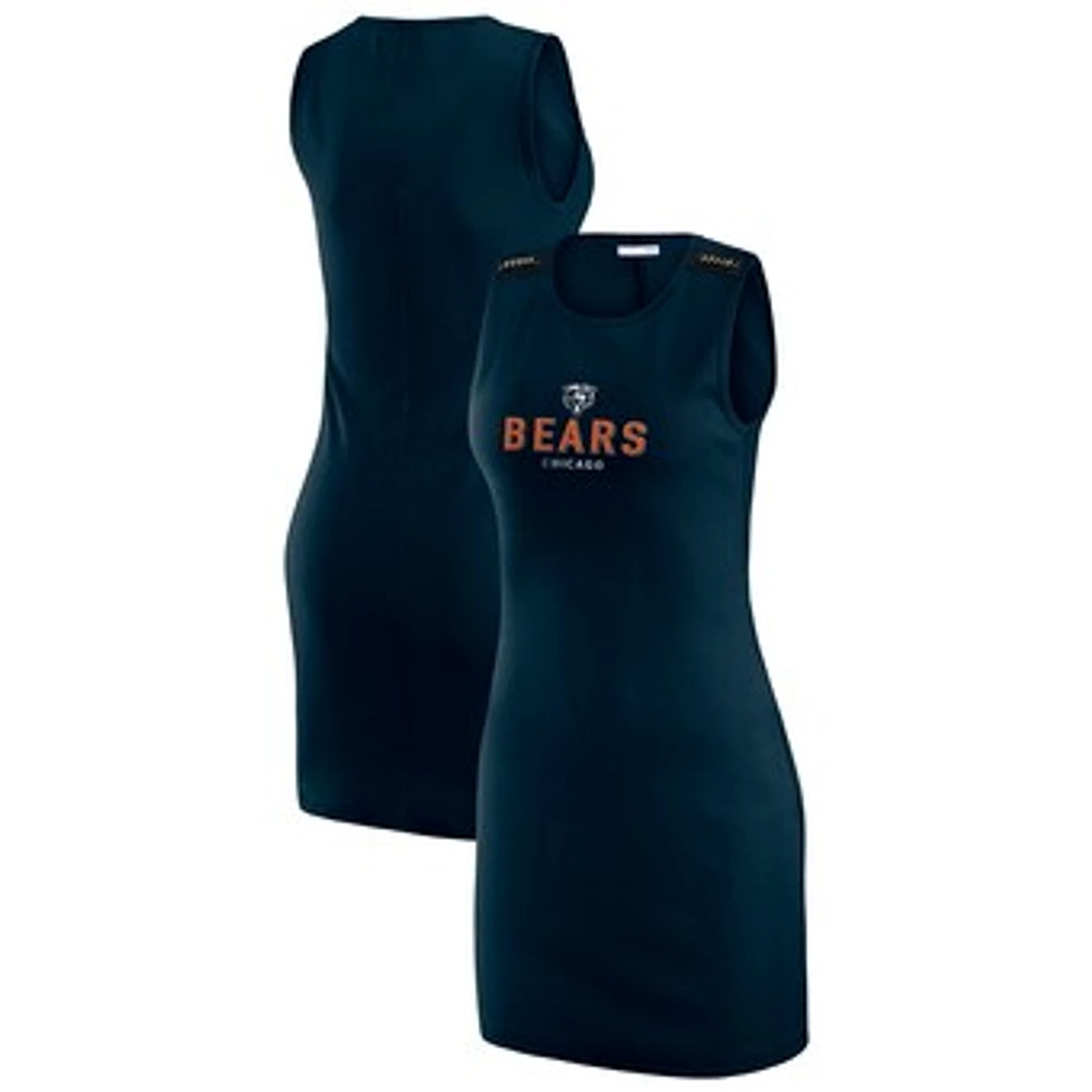 Women's WEAR by Erin Andrews x Gracie Hunt Navy Chicago Bears Ribbed Tank Dress