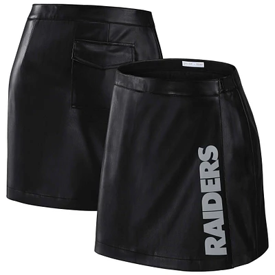 Women's WEAR by Erin Andrews x Gracie Hunt Black Las Vegas Raiders Wrap Skirt