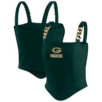 Women's WEAR by Erin Andrews x Gracie Hunt Green Bay Packers Chain Link Corset Top