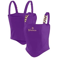 Women's WEAR by Erin Andrews x Gracie Hunt Purple Minnesota Vikings Chain Link Corset Top