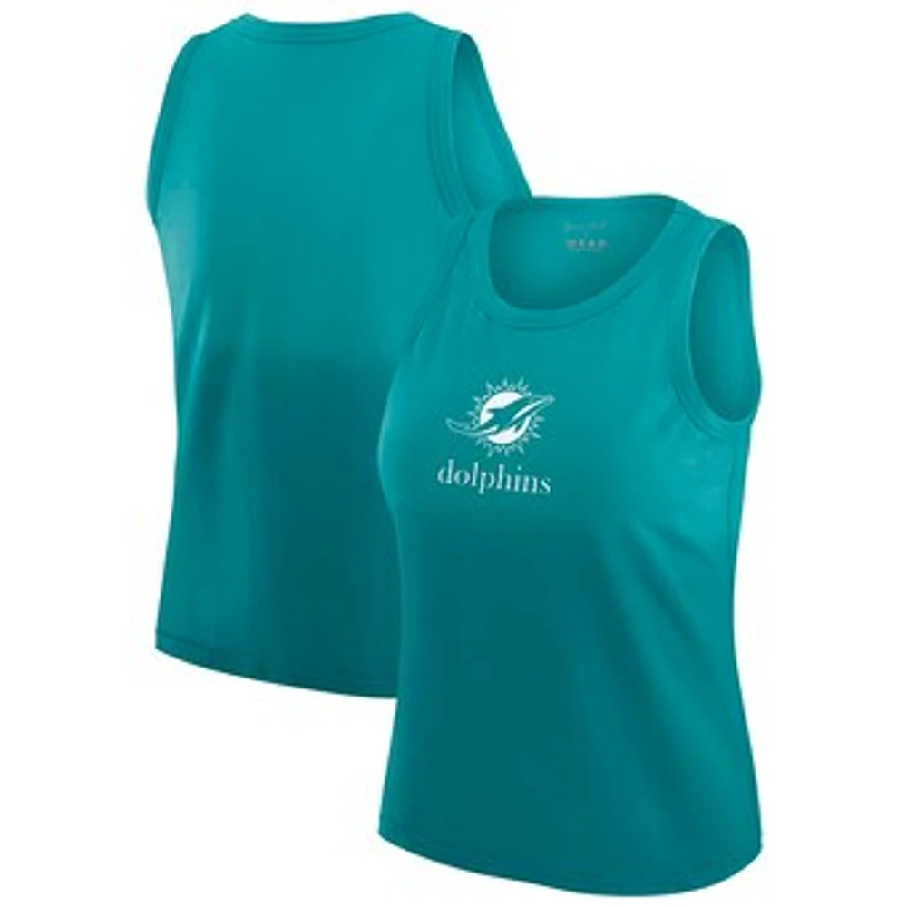 Women's WEAR by Erin Andrews x Gracie Hunt Aqua Miami Dolphins Ombre Tank Top