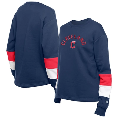 Women's New Era  Navy Cleveland Guardians Game Day Color Pullover Sweatshirt