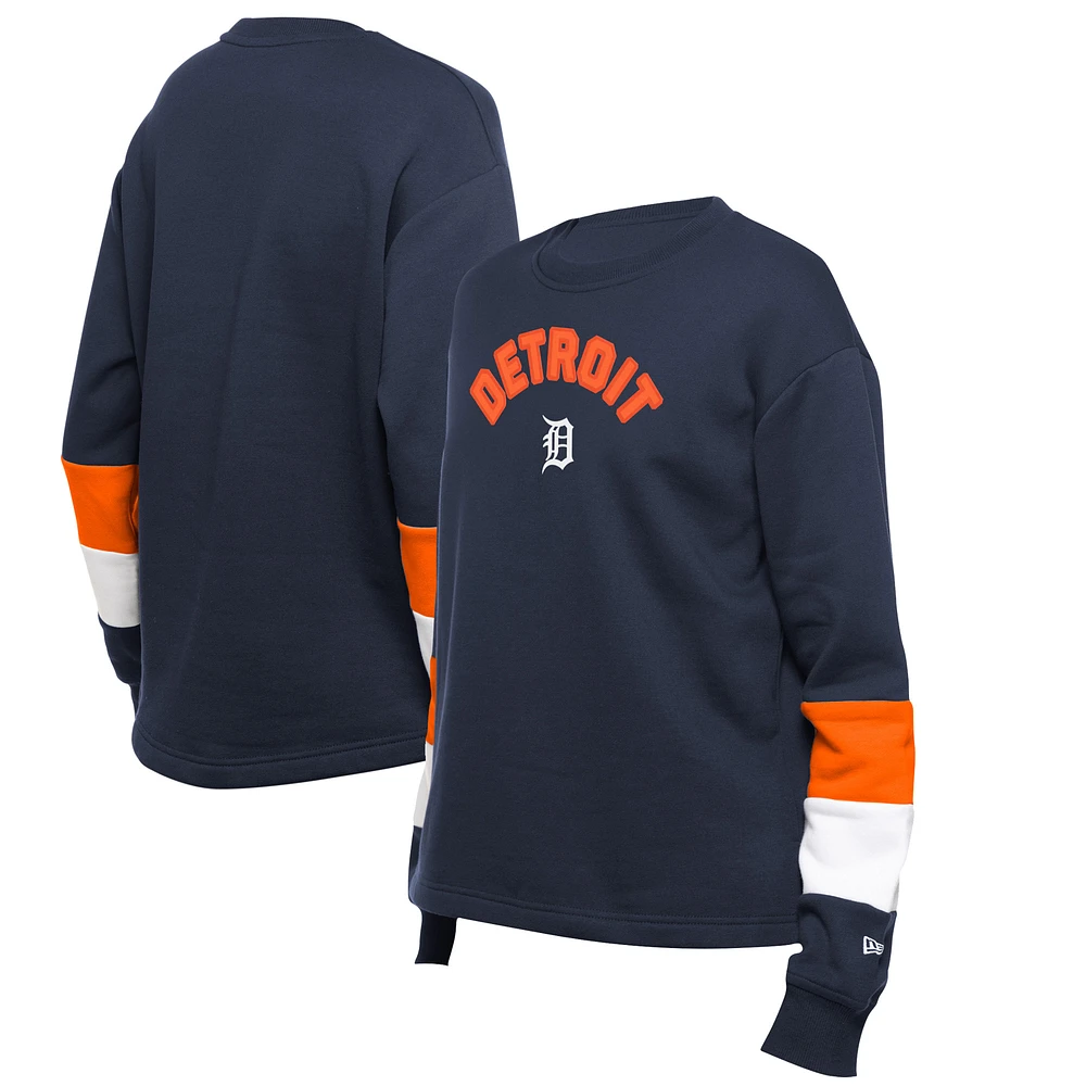 Women's New Era Navy Detroit Tigers Game Day Color Pullover Sweatshirt