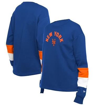 Women's New Era  Blue New York Mets Game Day Color Pullover Sweatshirt